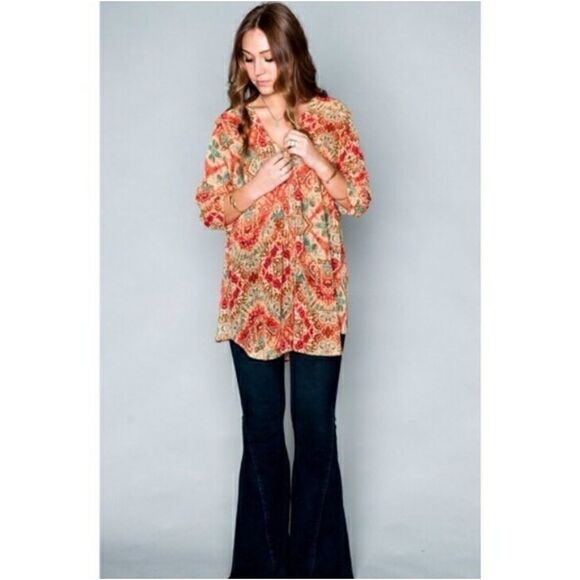 Show Me Your Mumu downtown tunic top button down S kimono - Picture 3 of 14